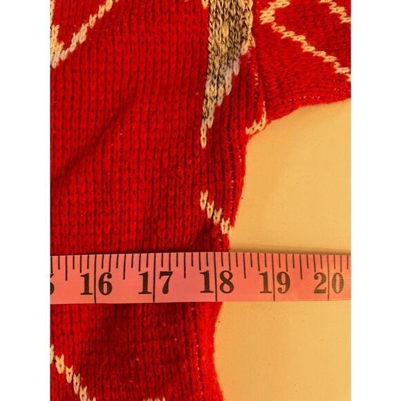VTG El Mar California Long Sleeve Knit Red Abstract Sweater Women's Large - Picture 5 of 6